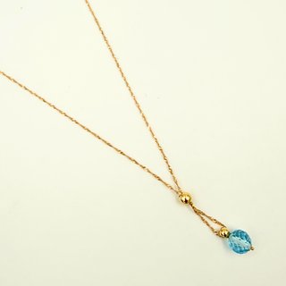 Cadena Singapur Oro 18K Aguamarina 3,23g; 45cm.