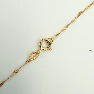 Cadena Singapur Oro 18K Aguamarina 3,23g; 45cm.