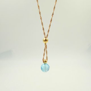 Cadena Singapur Oro 18K Aguamarina 3,23g; 45cm.