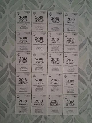20 cromos Mundial Rusia 2018