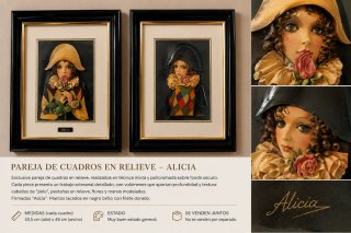 Pareja Cuadros Relieve Alicia