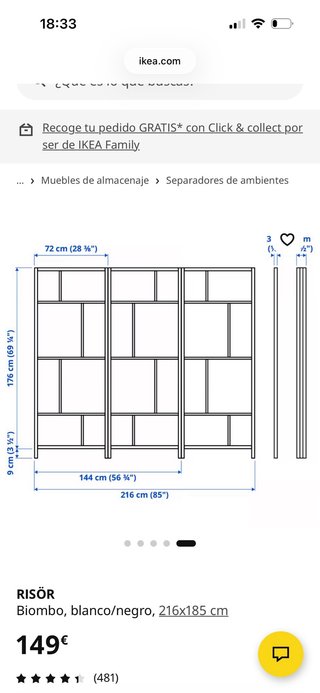 Biombo decorativo ikea Solo dos laminas