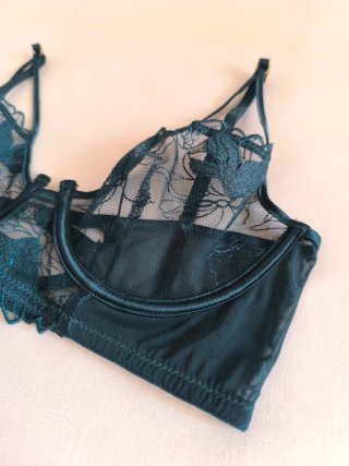 Bralette Women's Secret Teal Encaje