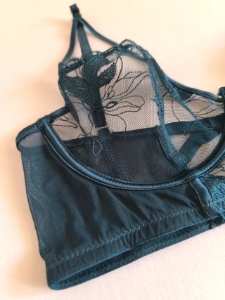 Bralette Women's Secret Teal Encaje