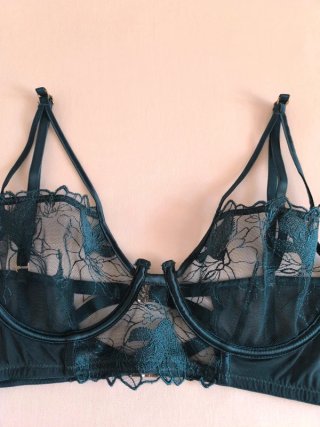 Bralette Women's Secret Teal Encaje