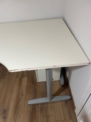 Escritorio elevable esquinero blanco