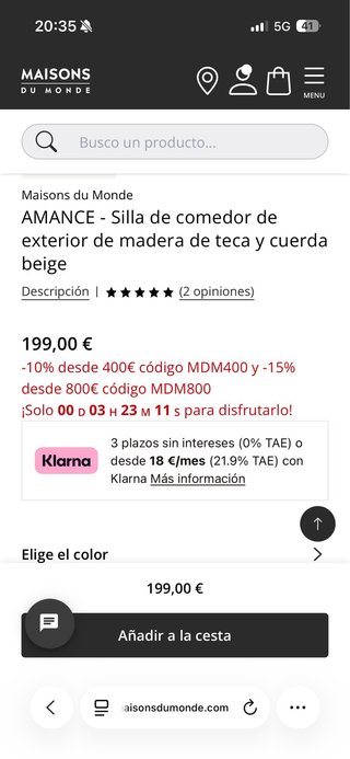 6 Sedie da Esterno AMANCE Maison du Monde
