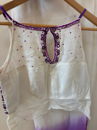 Vestido Hindú Blanco y Malva Talla 36/38