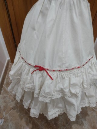 Enagua Fallera Regional Niña Blanca