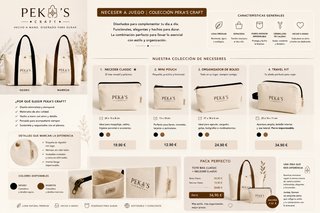 Bolso Tote PK'S CRAFT Lona Premium Beige