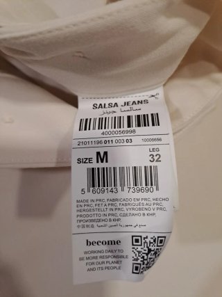 Pantalón Salsa Talla M Blanco