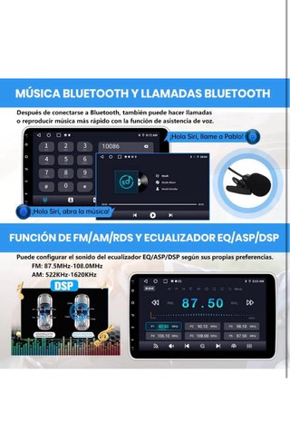 Radio 1 DIN Android 13 Pantalla 10,1” CarPlay
