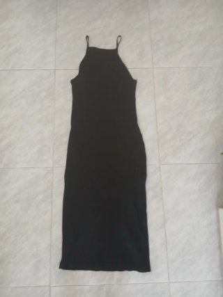 Vestido Negro Zara Canalé Midi Tirantes