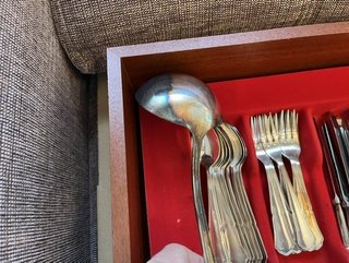 Set di posate in alpaca con placcatura in argento, 74 pezzi
