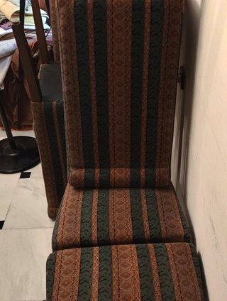 Sillas Comedor Tapizadas Madera Marrón y Verde