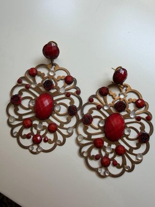 Traje Flamenca Rojo Plumeti talla 36-38