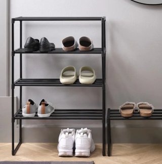 REBAJADO Zapatero Metálico Negro 4 Niveles