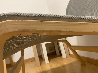 Sillones IKEA de madera y tela gris