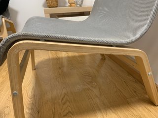 Sillones IKEA de madera y tela gris