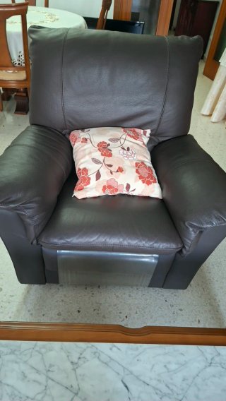 Sillón de piel marrón