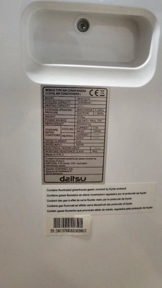 Aire acondicionado portátil Daitsu 12.000 BTU
