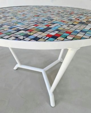 Mesa mosaico GRESITE + 2 sillas plegables | 60s