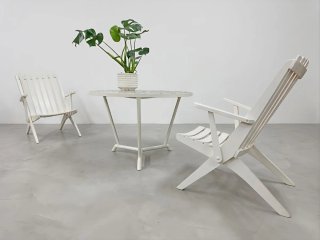 Mesa mosaico GRESITE + 2 sillas plegables | 60s