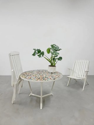 Mesa mosaico GRESITE + 2 sillas plegables | 60s