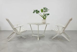 Mesa mosaico GRESITE + 2 sillas plegables | 60s