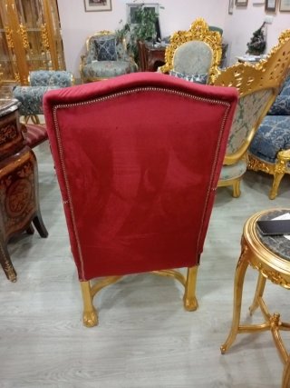 Sillón Sede Iglesia Terciopelo y Madera