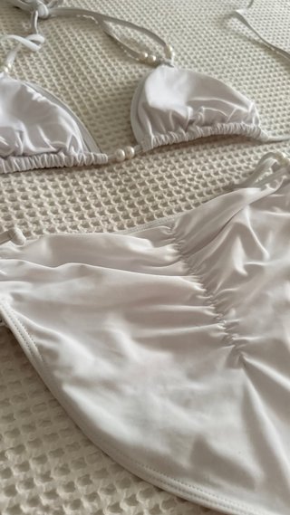 Bikini Shein Blanco Perla Talla S