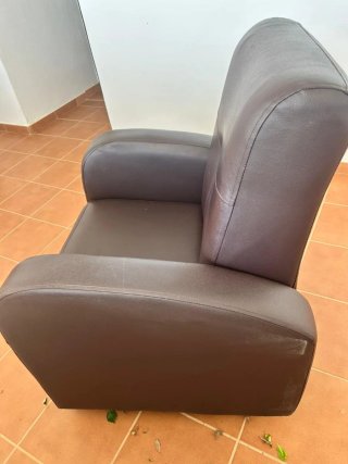 Sillón reclinable polipiel marrón