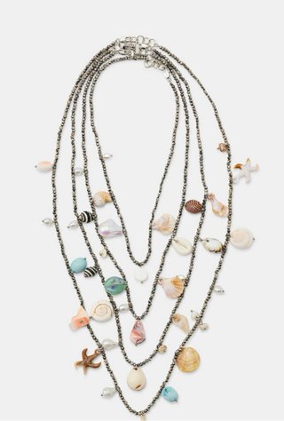 PACK 4 COLLARES ABALORIOS CONCHAS ZARA