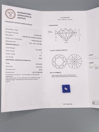Diamante Laboratorio 1.04 ct D VS1 IGI