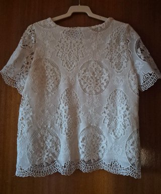 Blusa Desigual Encaje Blanca Talla M