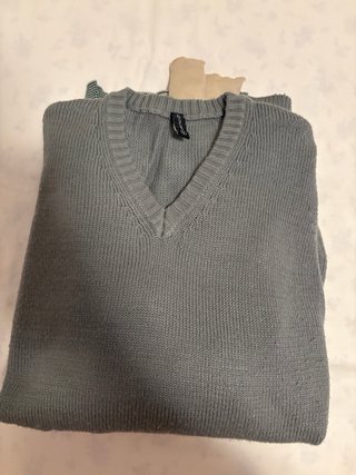 Maglione Benetton Argyle Grigio Verde