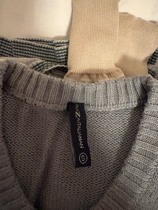 Maglione Benetton Argyle Grigio Verde