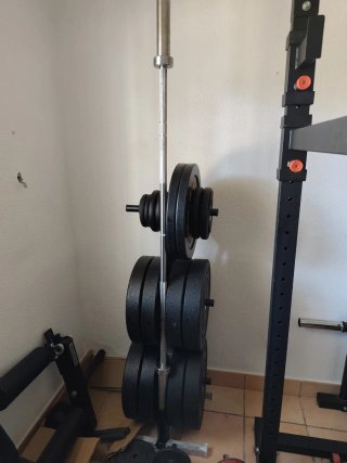 Rack para discos y barras olímpicas para Agustin