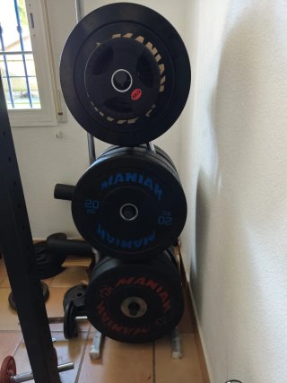 Rack para discos y barras olímpicas para Agustin