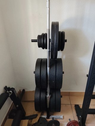 Rack para discos y barras olímpicas para Agustin