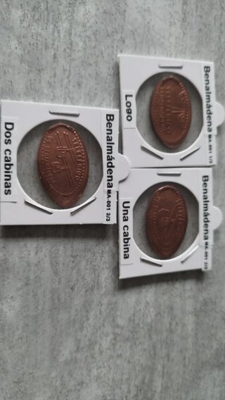 Lote 3 monedas elongadas teleférico Benalmádena