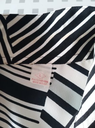 Camisa manga corta estampada de rayas T. L