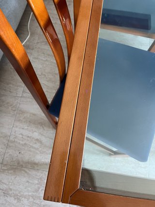 Mesa Comedor Madera y Cristal Extensible