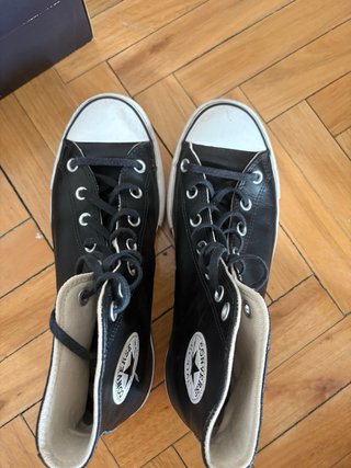 Converse Piel Negra Plataforma Mujer Talla 38