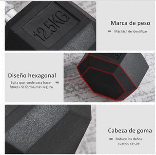 Mancuerna Hexagonal 12.5 kg Hierro Fundido