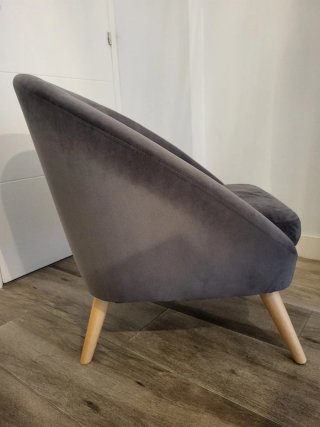 Butaca terciopelo gris La Maison du Monde