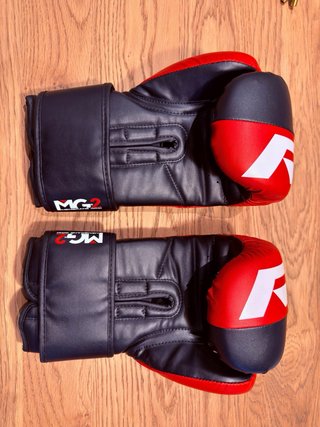 Guantes Boxeo RDX Cuero Negro/Rojo 12onz