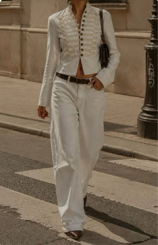 Chaqueta Zara Alamares Blanca