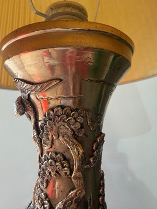 Lámpara Sobremesa Bronce Oriental Dragones