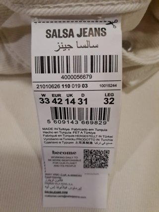 Pantalón Tejano Salsa Talla 44 Beige